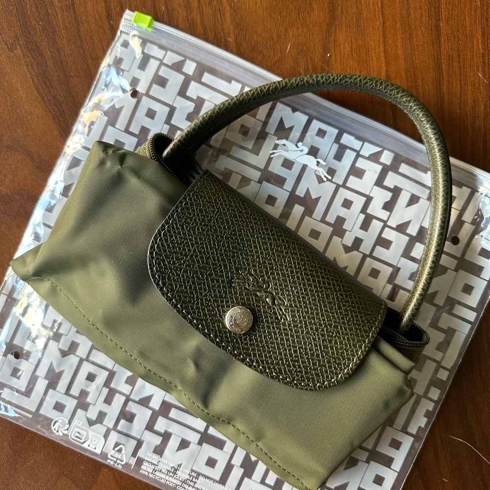 Longchamp Small Le Pliage Green Purse